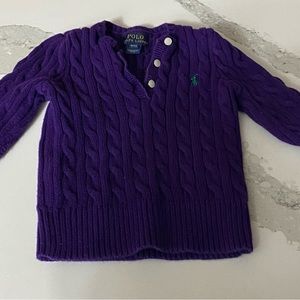 4T purple cable knit sweater